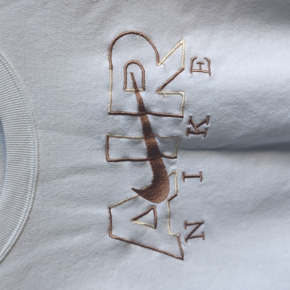 Nike. Vintage Sweatshirt Crewneck Air Logo Swoosh. White. Size Medium** - Picture 3 of 6
